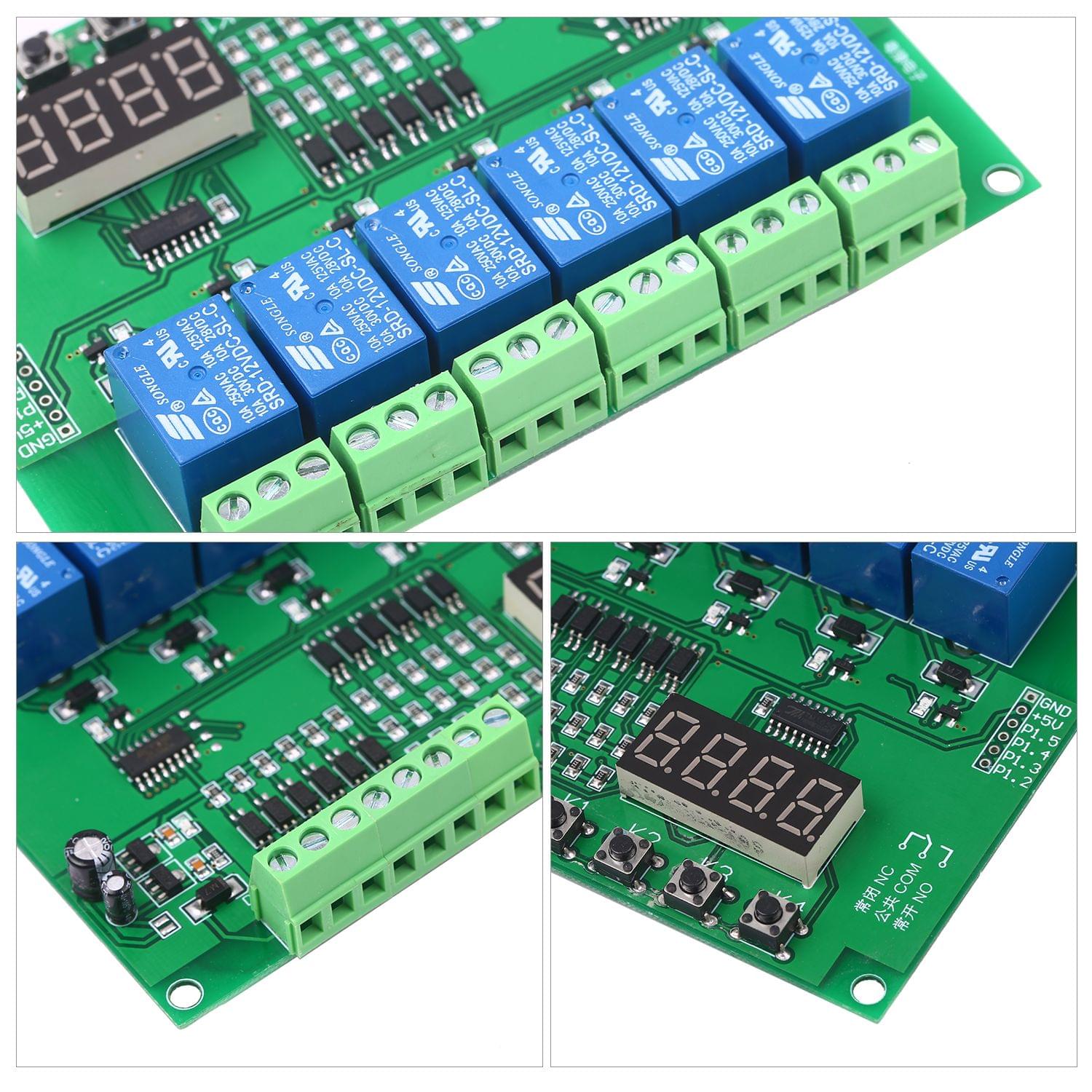 DC 12V Programmable 6-Channel Relay Module Timing Cycle Time - DC 12V