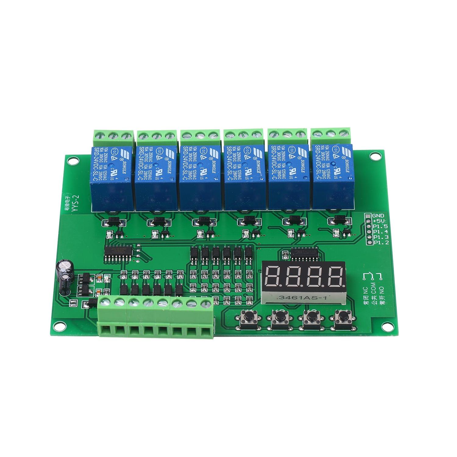 DC 24V Programmable 6-Channel Relay Module Timing Cycle Time - DC 24V