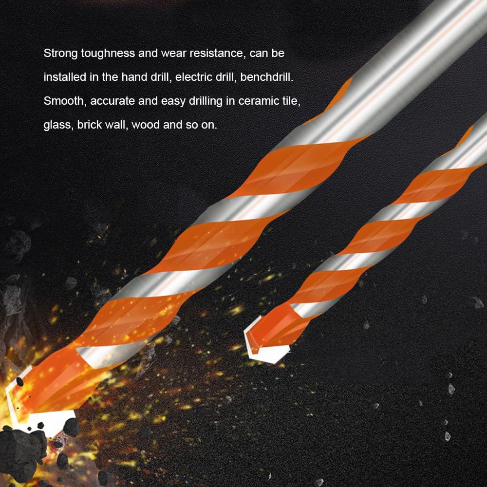 10Pcs Drill Bits Twists Drillhead Wall Ceramic Glass(orange)