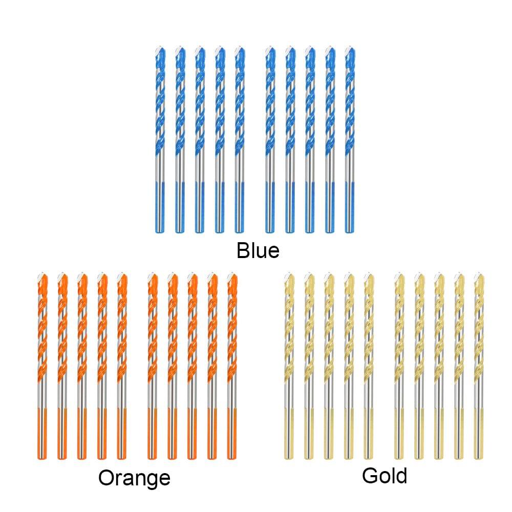 10Pcs Drill Bits Twists Drillhead Wall Ceramic Glass(orange)