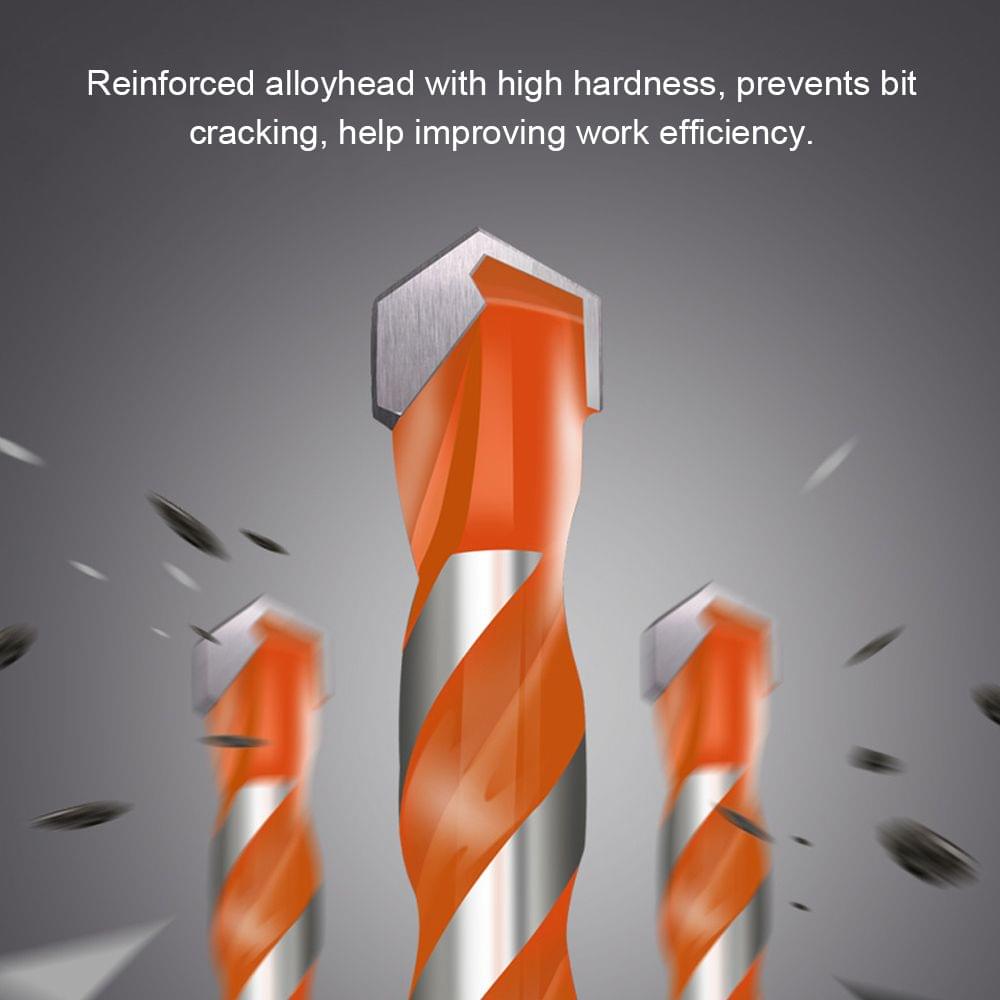 10Pcs Drill Bits Twists Drillhead Wall Ceramic Glass(orange)