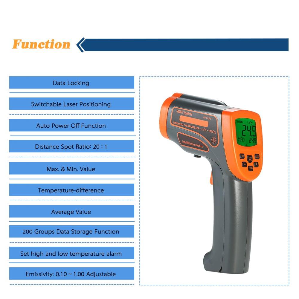 Infrared Thermometer Digital Laser Thermometer Temperature - AT1350