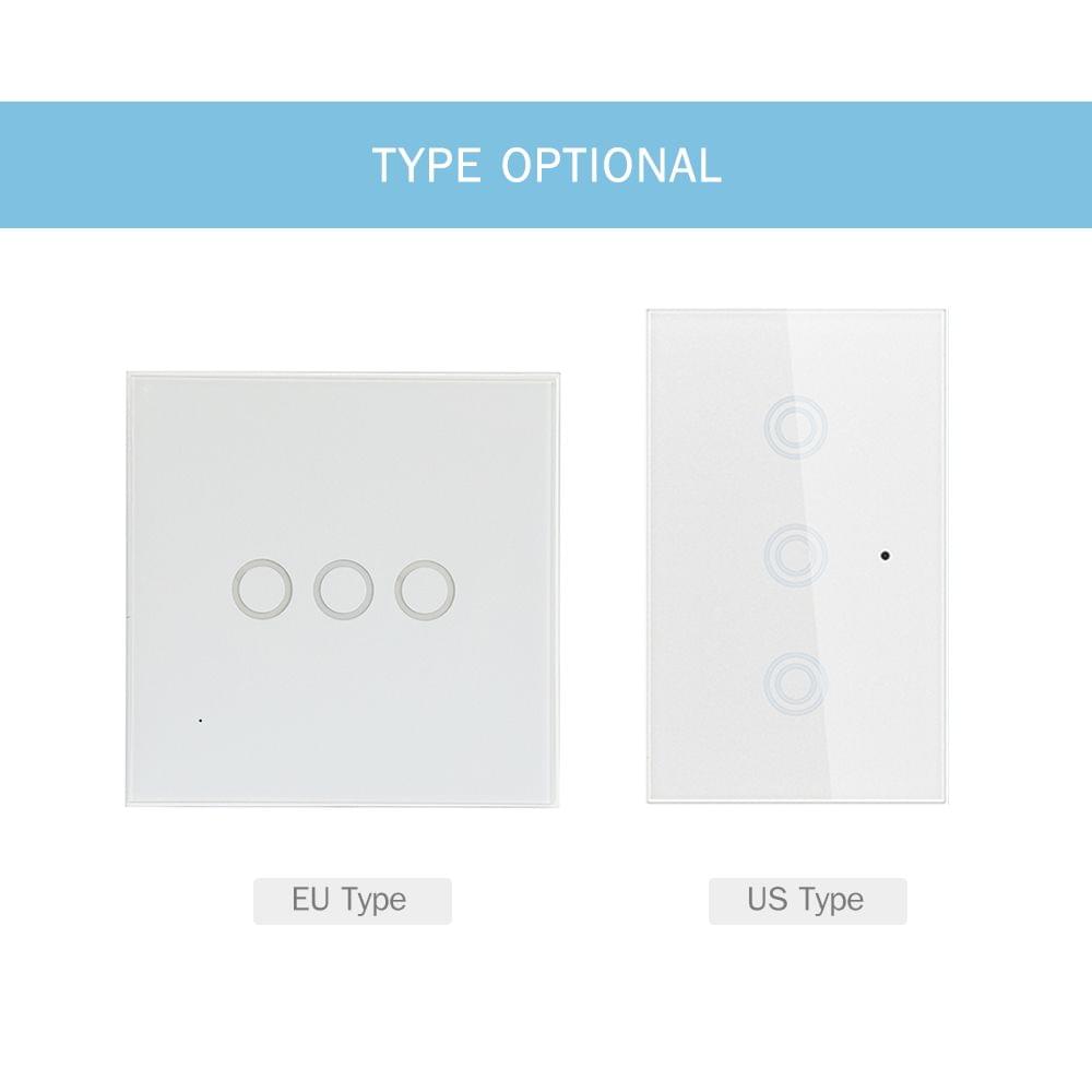 WiFi EU Light Switch 3 Gang 2.4GHz Wifi One-key Connection - EU Type