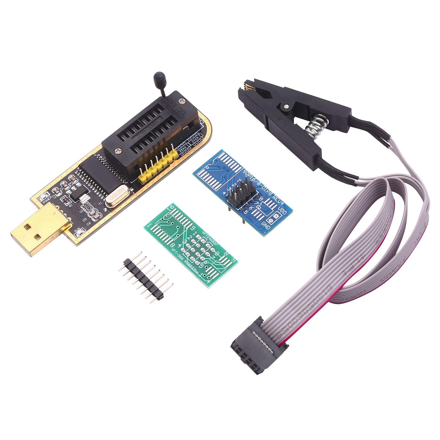 CH341A USB Programmer EEPROM BIOS Flasher Programmable Logic - CH341A and SOP8 Clip