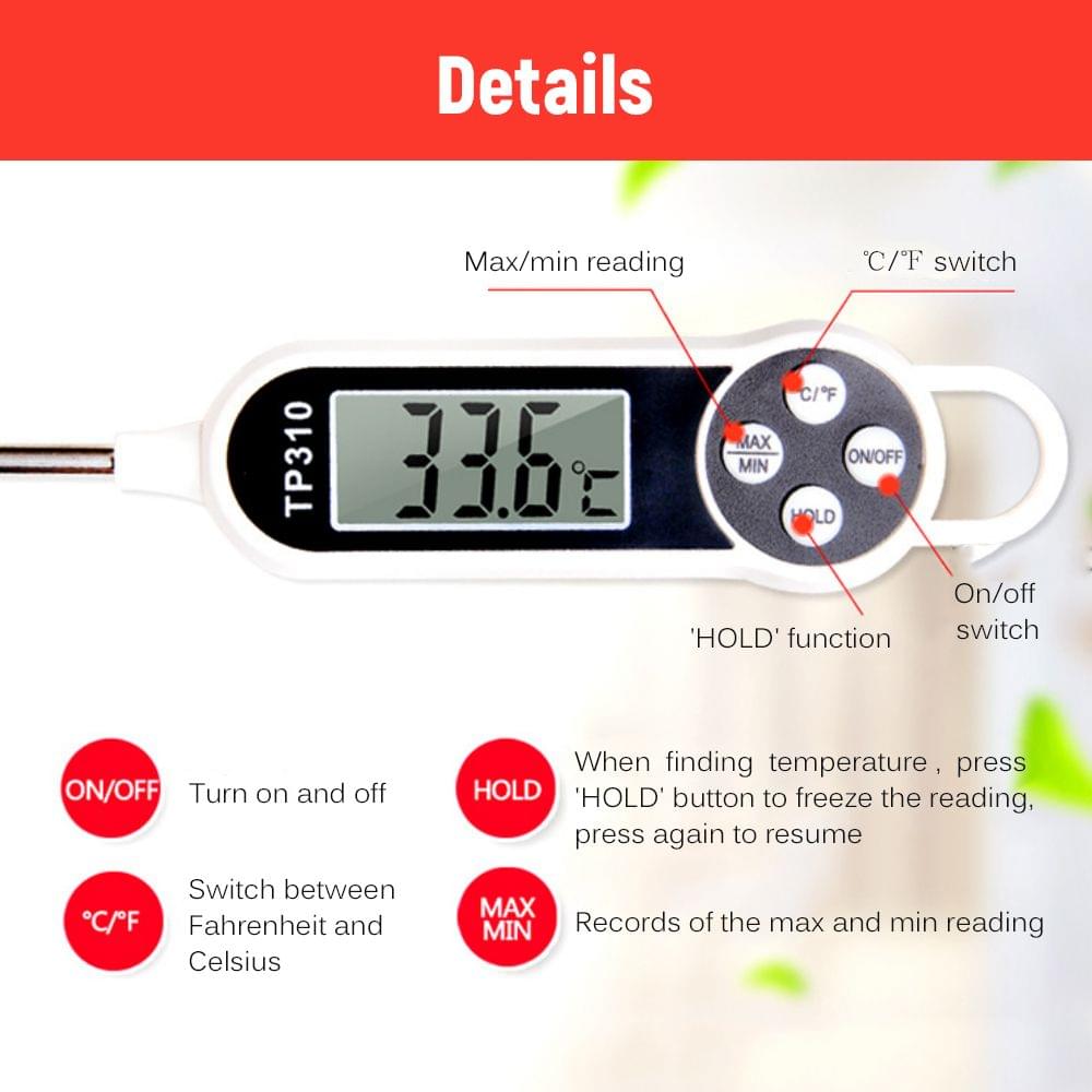Digital Food Thermometer Mini LCD Thermometer Probe BBQ Meat