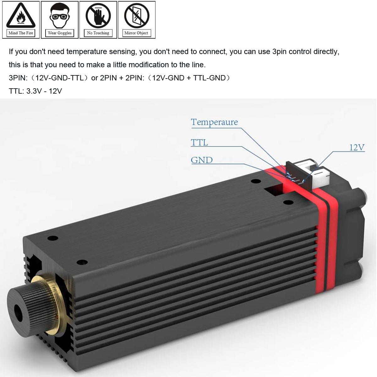 20W Laser Module DIY Kit 450nm Professional Continuous 5.5W