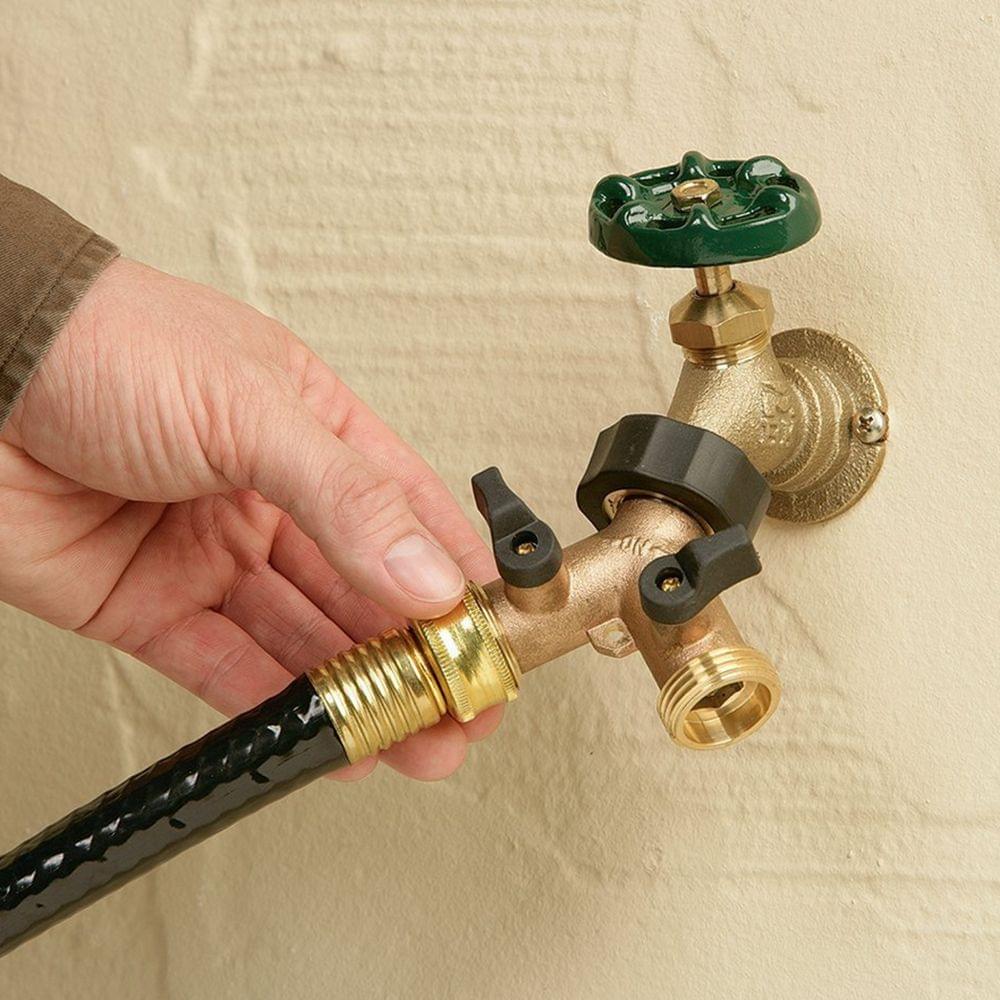 Y Shape Soild Brass Thread Two Way Connector Adaptor Hose - EU port