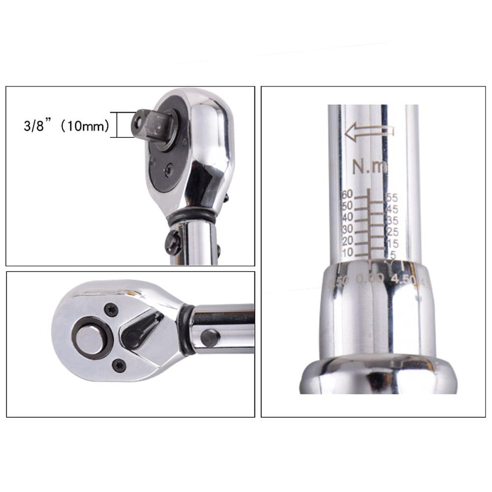 5pcs 3/8 Inch DR 5-60Nm Adjustable Torque Wrench Set Bike