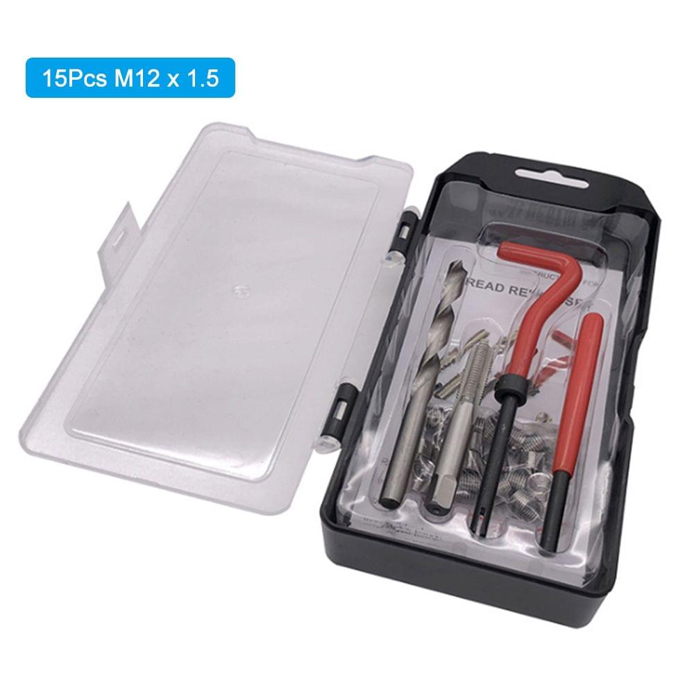 15Pcs M12 x 1.5 Thread Repair Kit Helicoil Compatible 12mm - 15Pcs M12 x 1.5