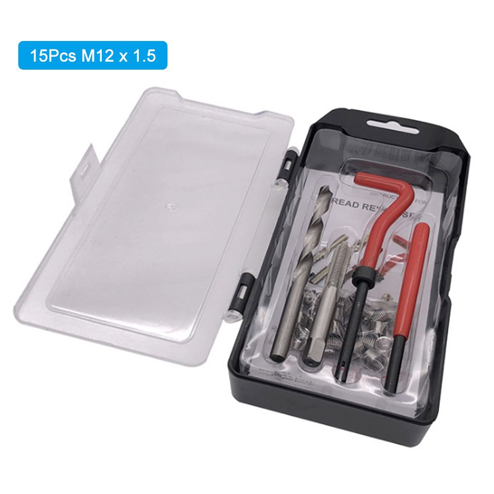 15Pcs M12 x 1.5 Thread Repair Kit Helicoil Compatible 12mm - 15Pcs M12 x 1.5