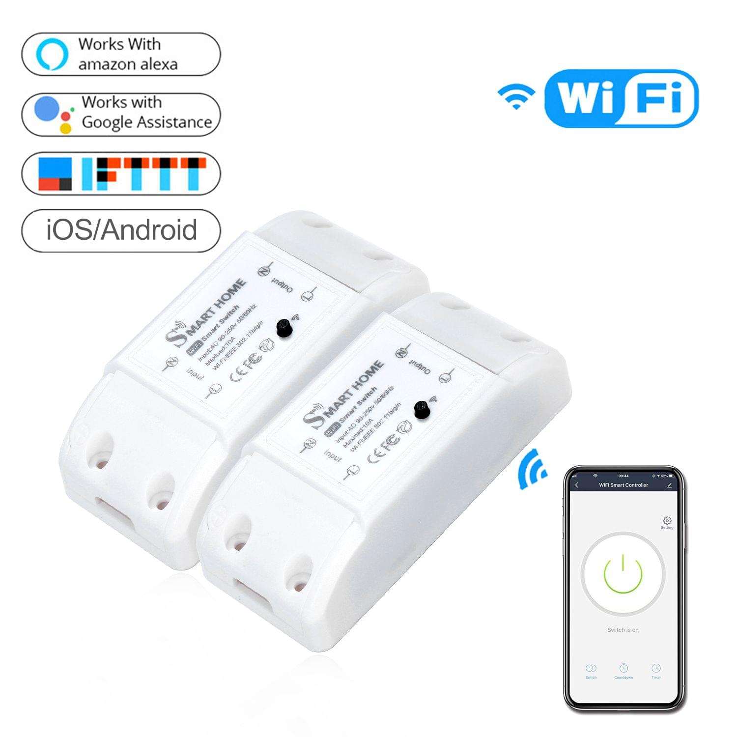 Basic Smart Remote Control Wifi Switch Compatible with - 2 Pack