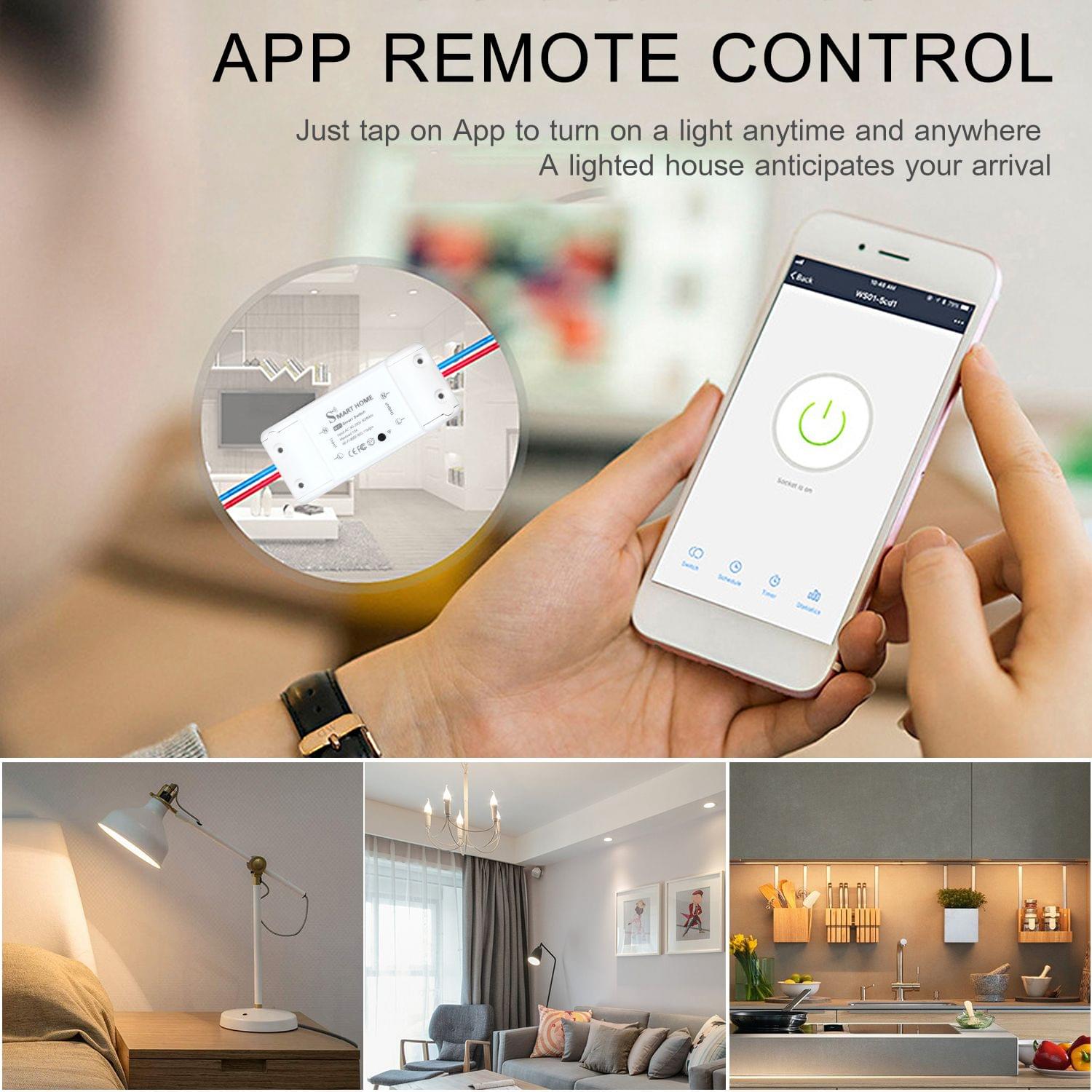 Basic Smart Remote Control Wifi Switch Compatible with - 3 Pack