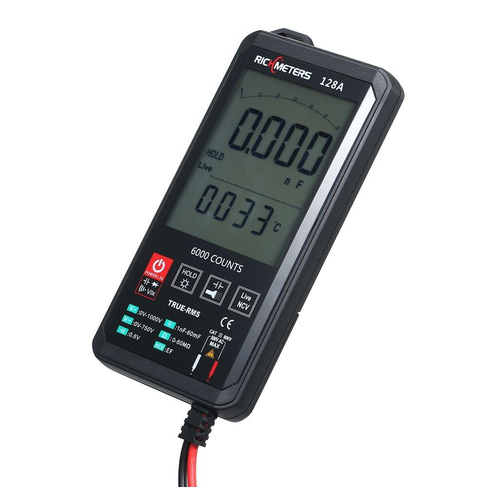 RICHMETERS Digital Multimeter 6000 Counts True-RMS Auto - 128A
