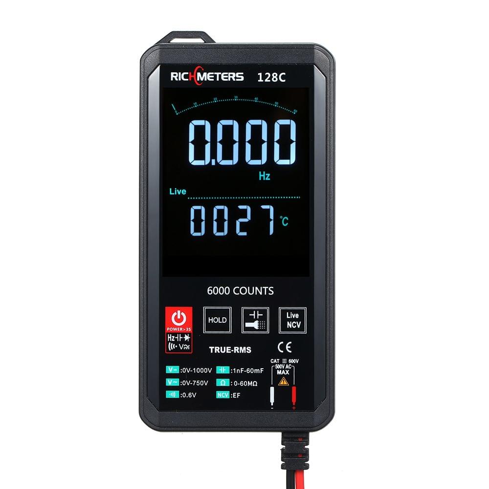 RICHMETERS Digital Multimeter 6000 Counts True-RMS Auto - 128C