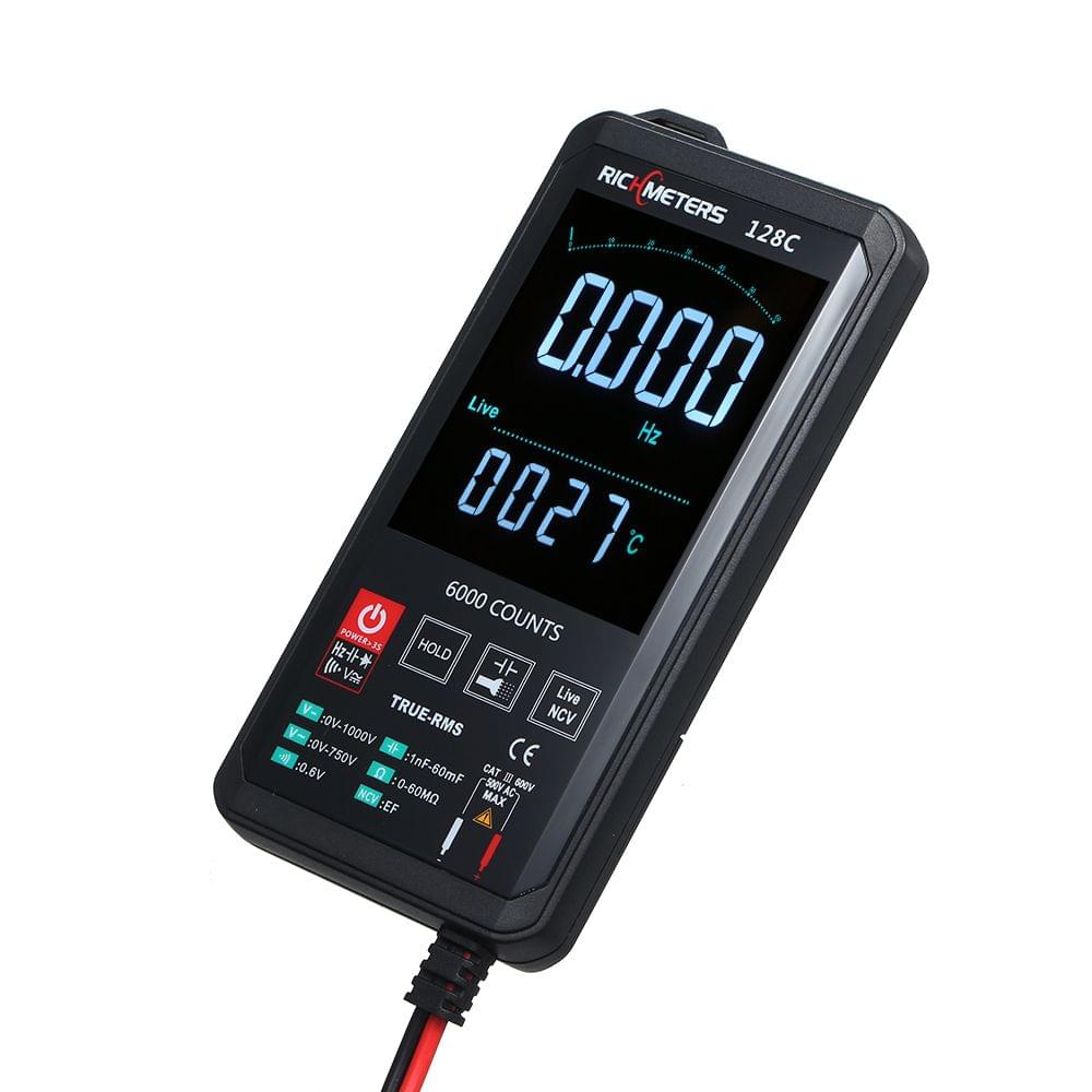 RICHMETERS Digital Multimeter 6000 Counts True-RMS Auto - 128C