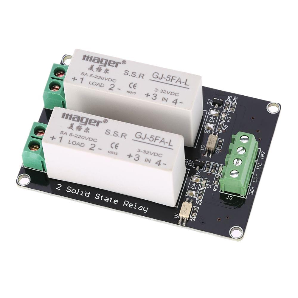2-channel High Level Trigger 3-32V 5A Solid State Relay - 2