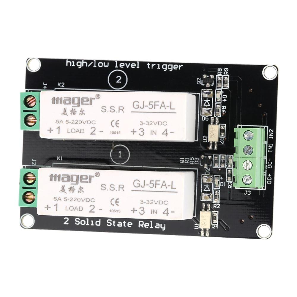 2-channel High Level Trigger 3-32V 5A Solid State Relay - 2