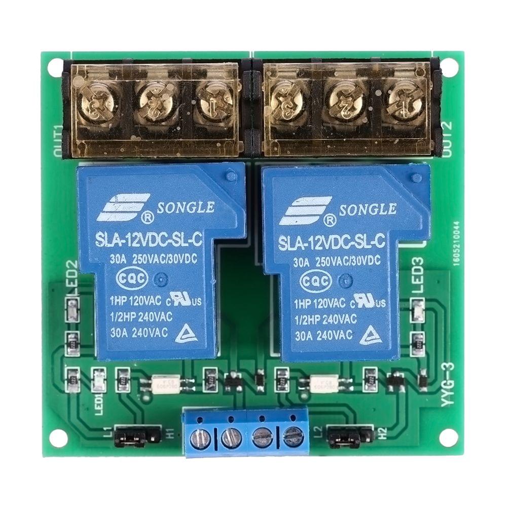 2-Channel DC 12V 30A Relay Board Module Optocoupler - 12v