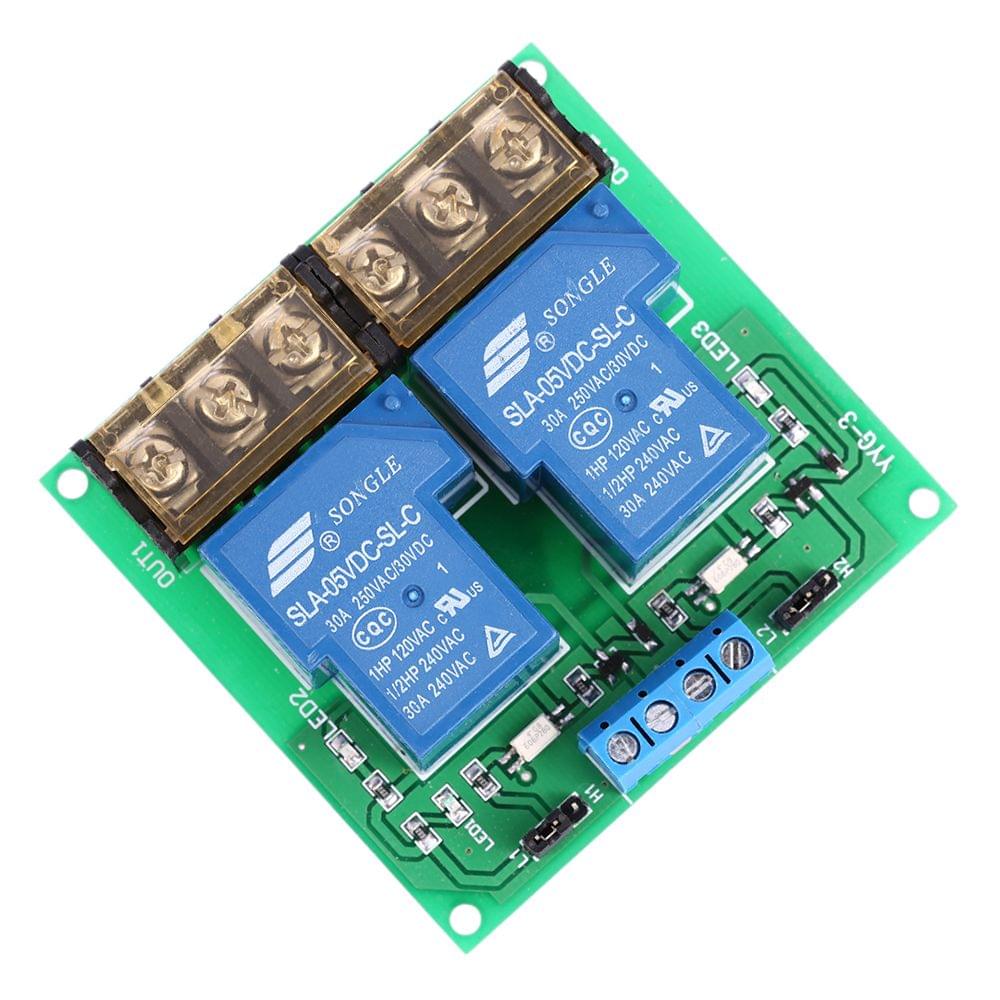 2-Channel DC 5V 30A Relay Board Module Optocoupler Isolation