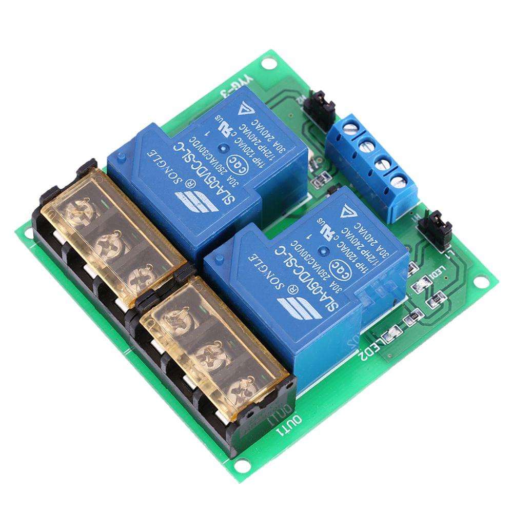 2-Channel DC 5V 30A Relay Board Module Optocoupler Isolation