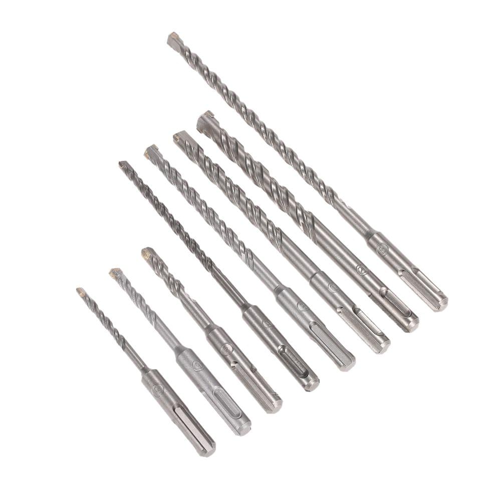 8pcs/set 2 Pits 2 Slots SDS Shank Rotary Hammer Impact Drill