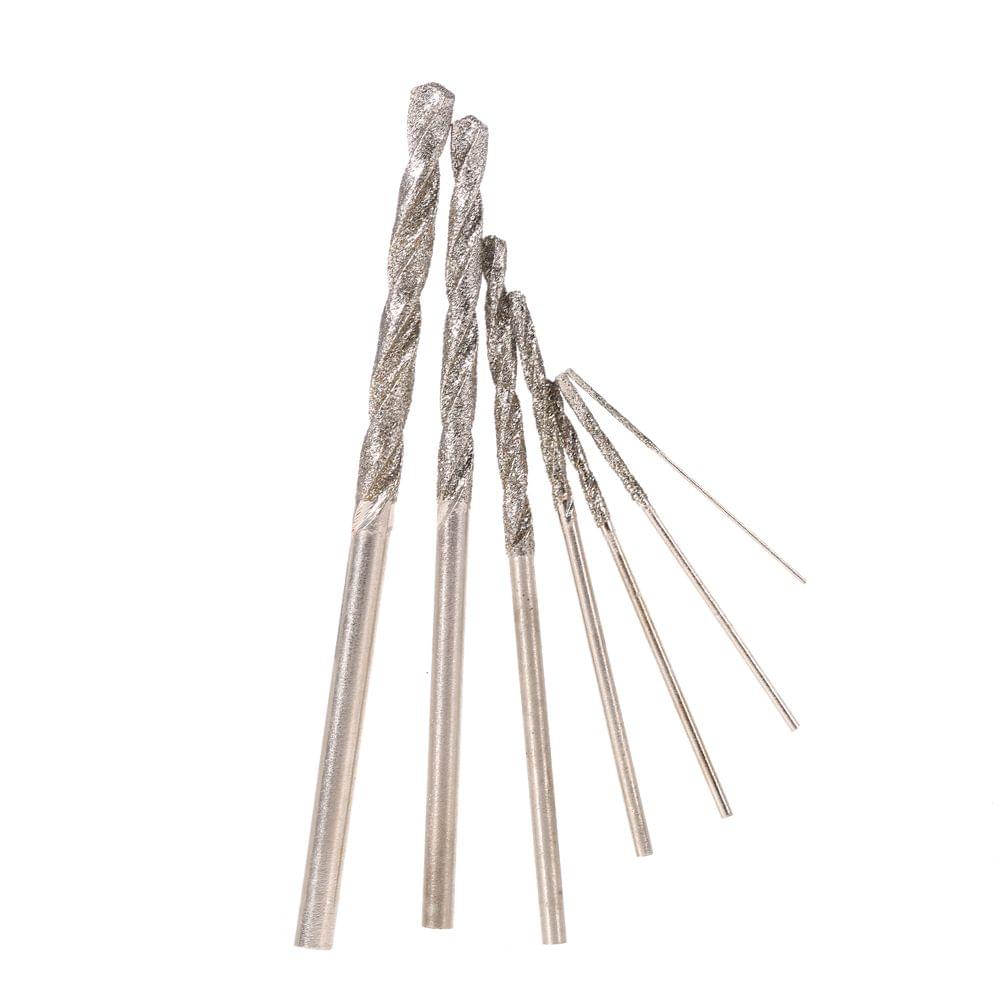 7pcs High Hardness Diamond Coated Twist Drill Bit Set Needle - 6pcs