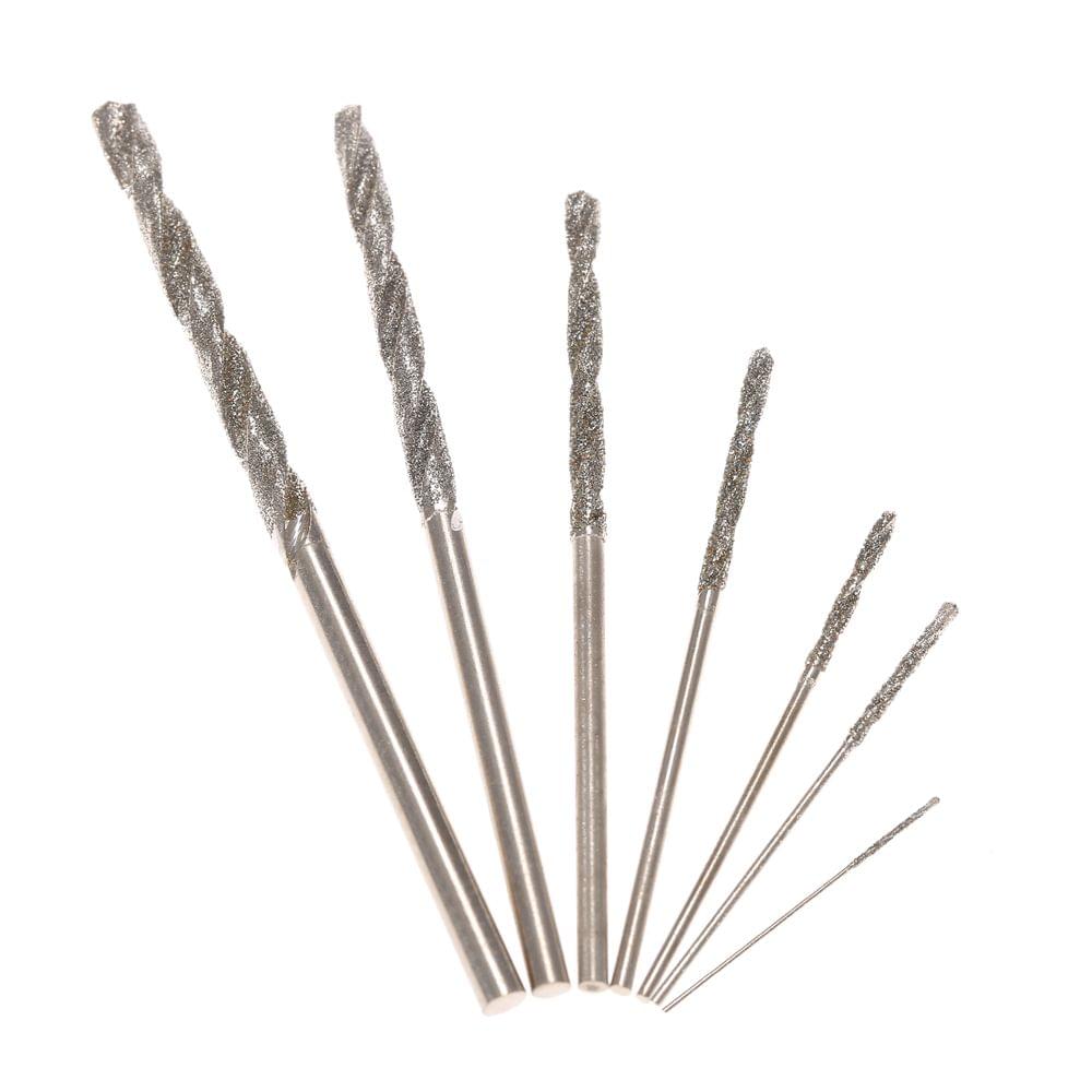 7pcs High Hardness Diamond Coated Twist Drill Bit Set Needle - 6pcs