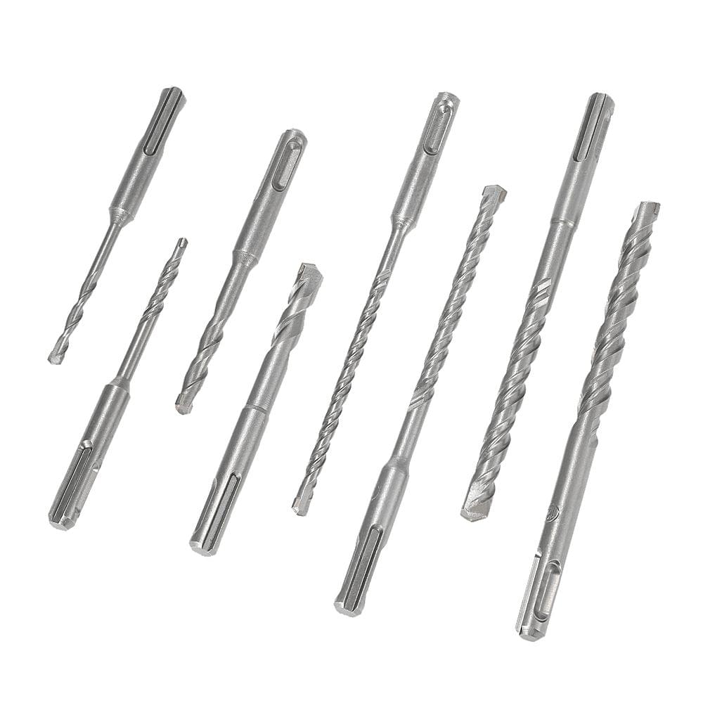 8pcs 2 Pits 2 Slots SDS Shank YG8 Carbide Masonry Drills - 8pcs