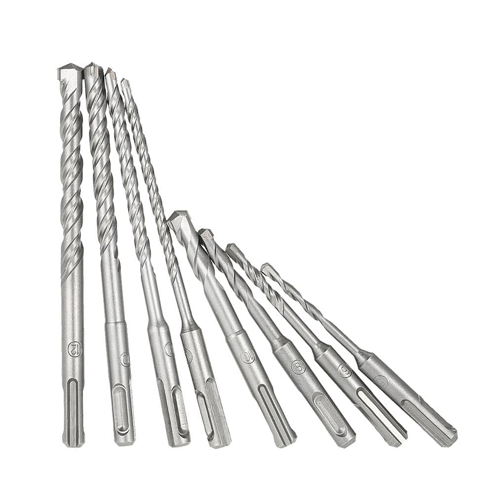 8pcs 2 Pits 2 Slots SDS Shank YG8 Carbide Masonry Drills - 8pcs