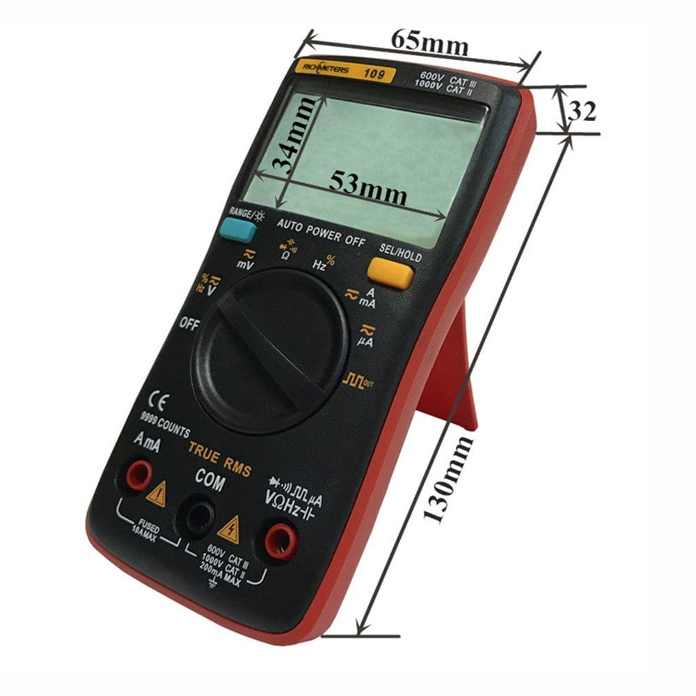 RM109 Palm-size True-RMS Digital Multimeter 9999 counts