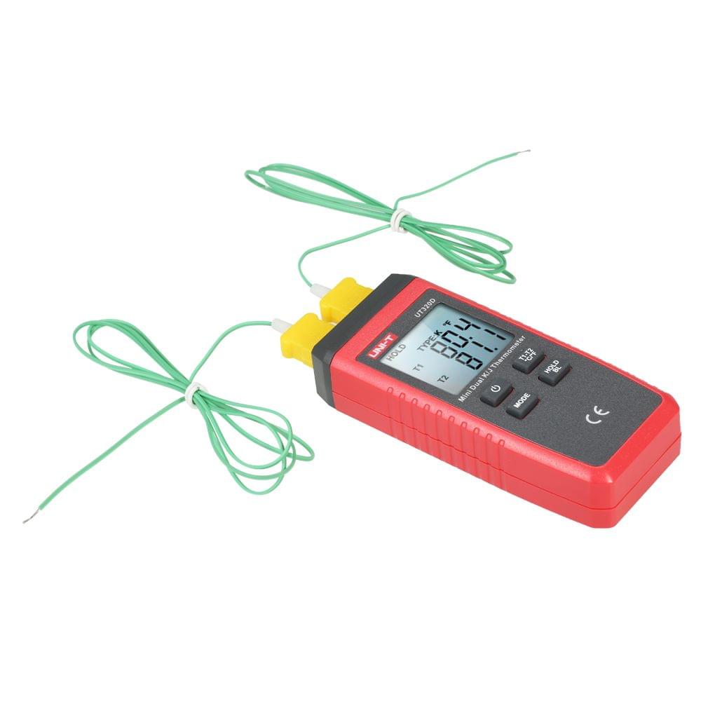 UNI-T UT320D Mini LCD Digital Thermometer 2-Channel Type K/J - 2-Channel
