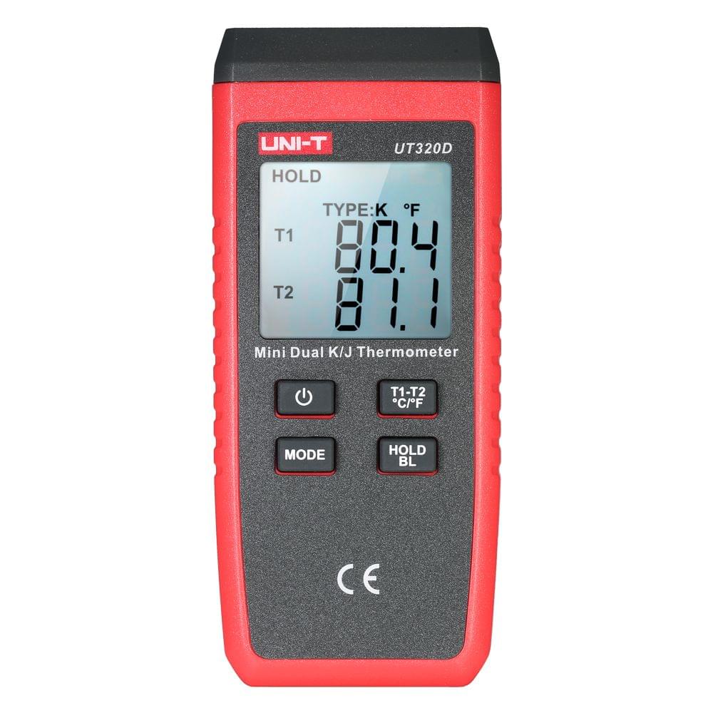 UNI-T UT320D Mini LCD Digital Thermometer 2-Channel Type K/J - 2-Channel