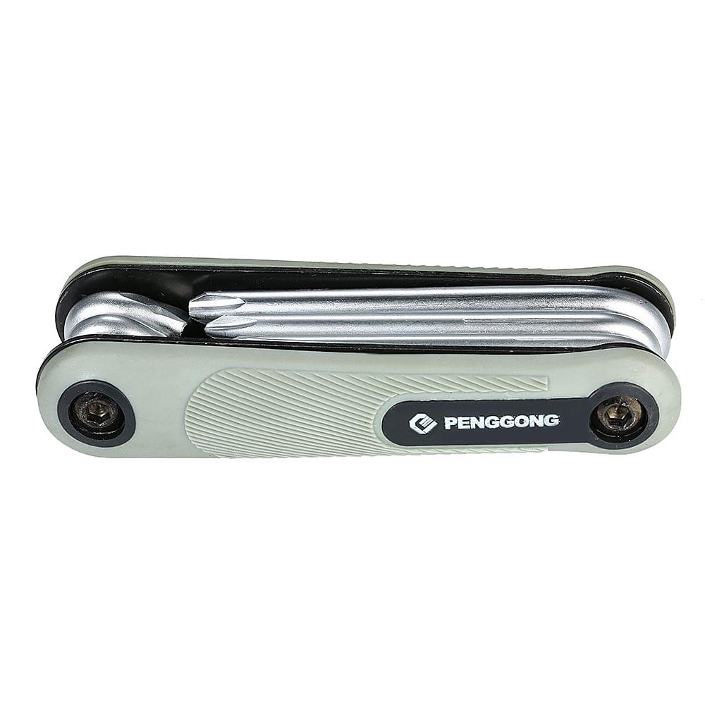 8PCS Folding Hex Screwdriver Screw Wrench - Grey(Slotted&Phillips)