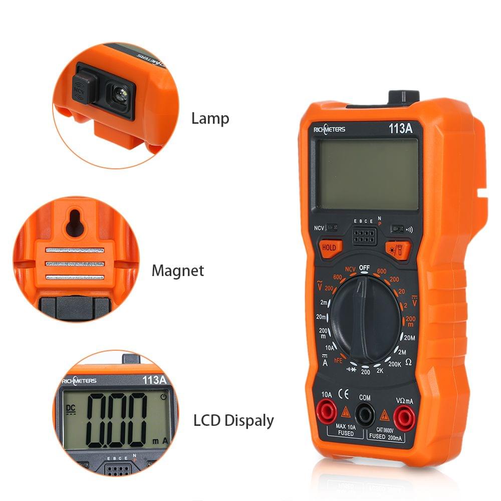 Richmeters RM113A NCV Digital Multimeter 2000 Counts HFE