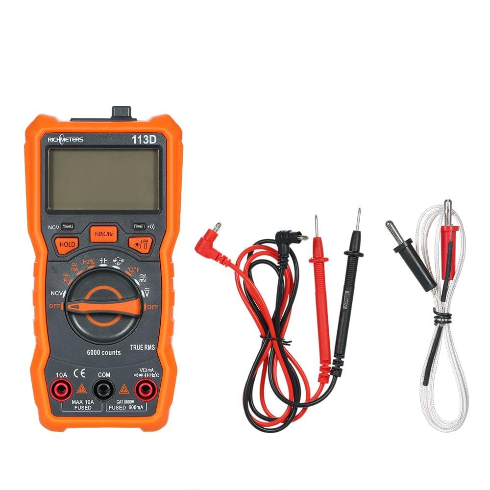 Richmeters RM113D NCV Digital Multimeter 6000 Counts Auto