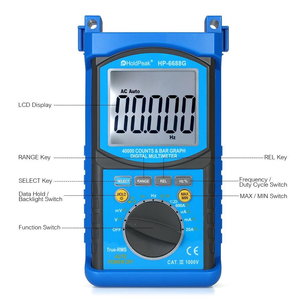 HoldPeak Auto-range True RMS LCD Digital Multimeter DC/AC