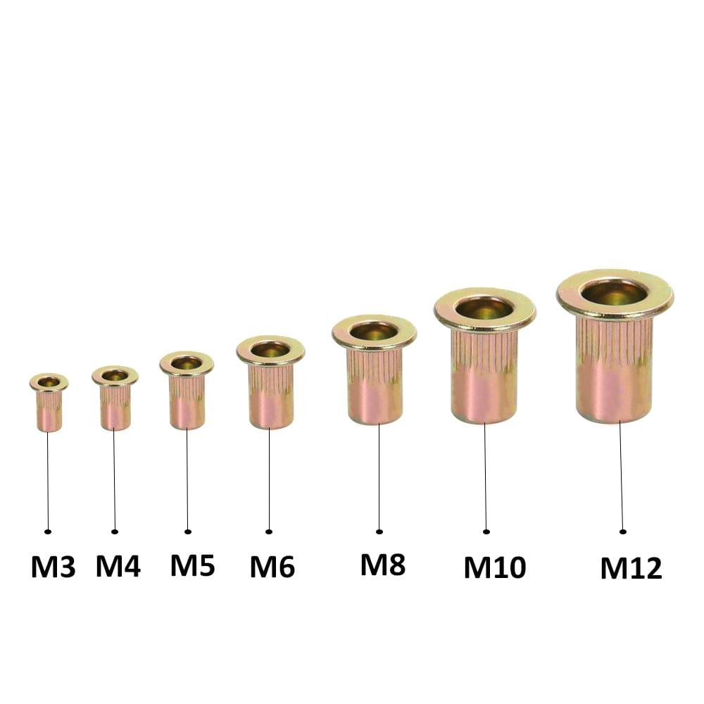 165pcs Mixed Zinc Plated Carbon Steel Rivet Nut Kit