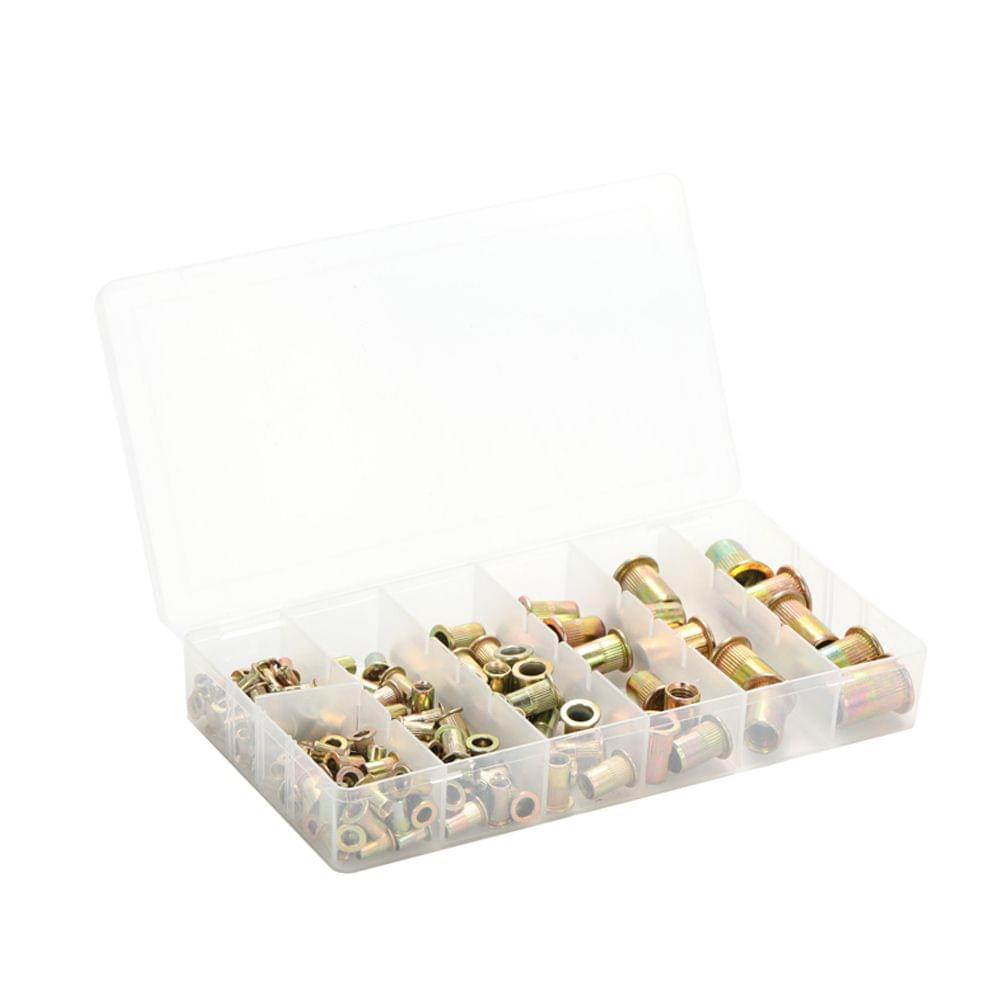 165pcs Mixed Zinc Plated Carbon Steel Rivet Nut Kit