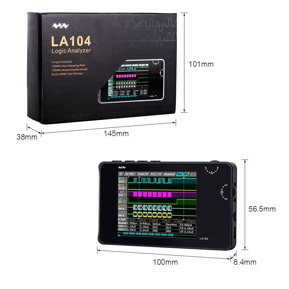 Mini DSO LA104 Digital Logic Analyzer Portable 2.8" Screen 4