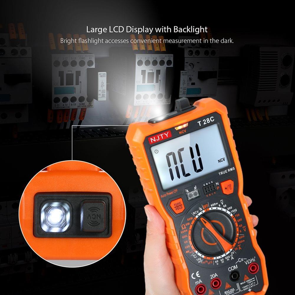 NJTY Digital Multimeter 6000 Counts Multi-functional Non - T28C