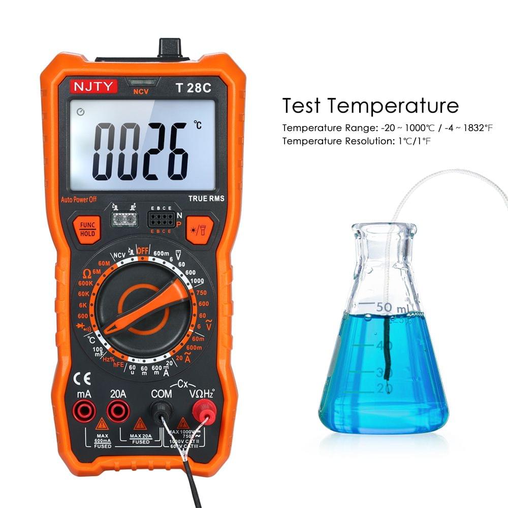 NJTY Digital Multimeter 6000 Counts Multi-functional Non - T28C