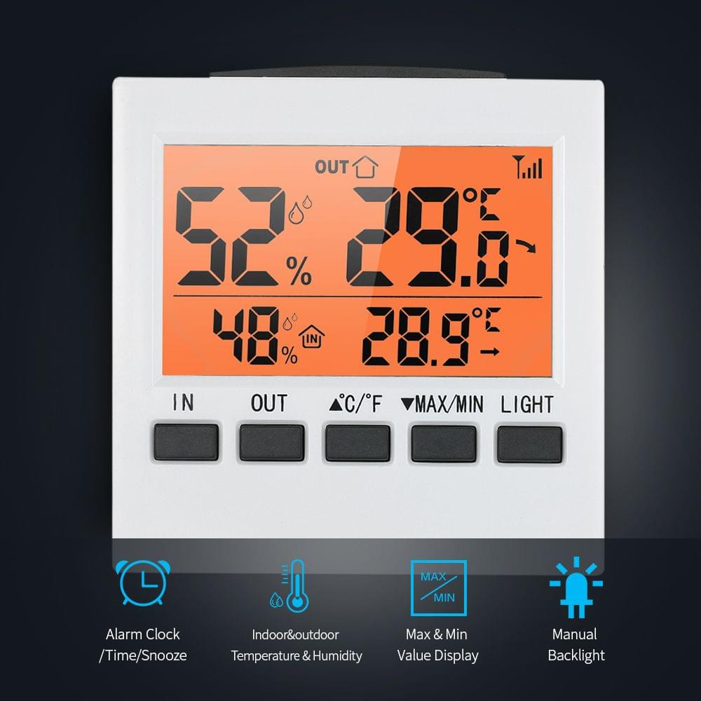 LCD Digital Wireless Indoor/Outdoor Thermometer Hygrometer