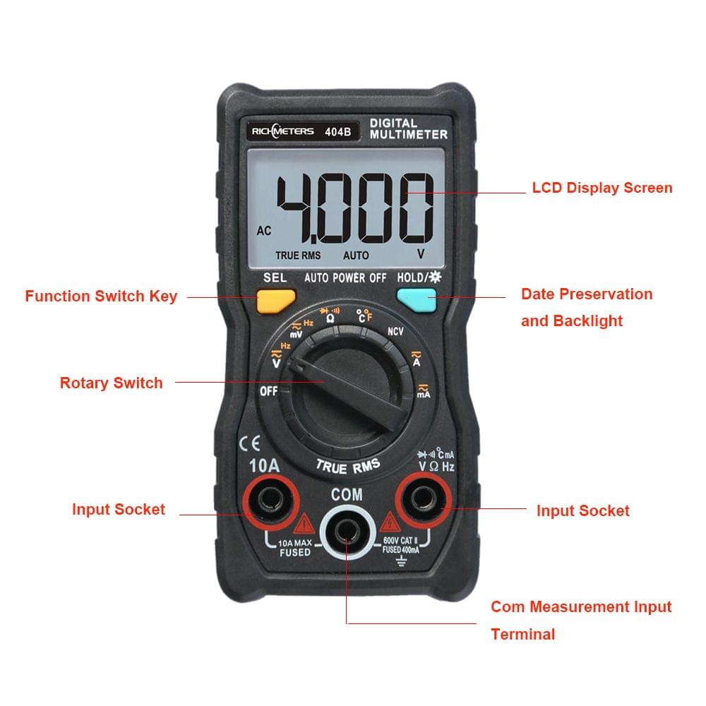 Handheld Digital Multimeter RM404B Multifunction Mini Multi