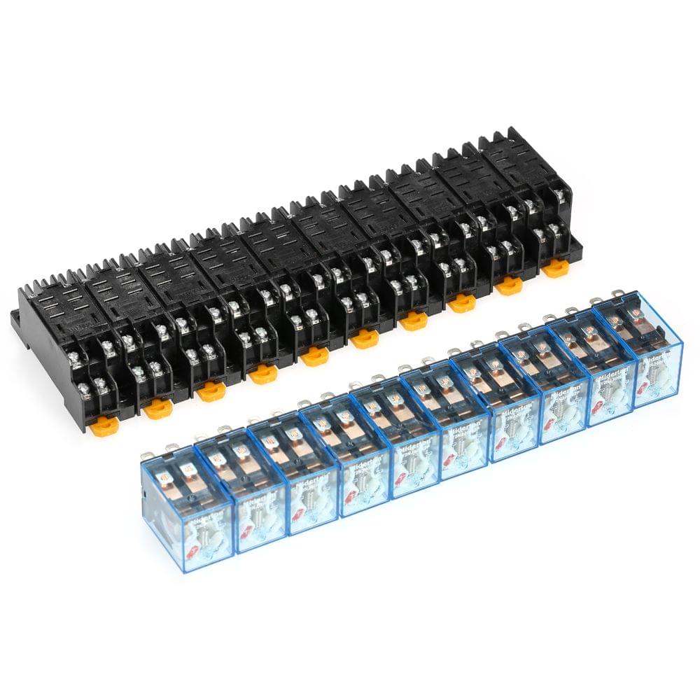 10pcs AC220V Coil Power Relay Set LY2NJ 8-Pin 10A Relay - 10pcs