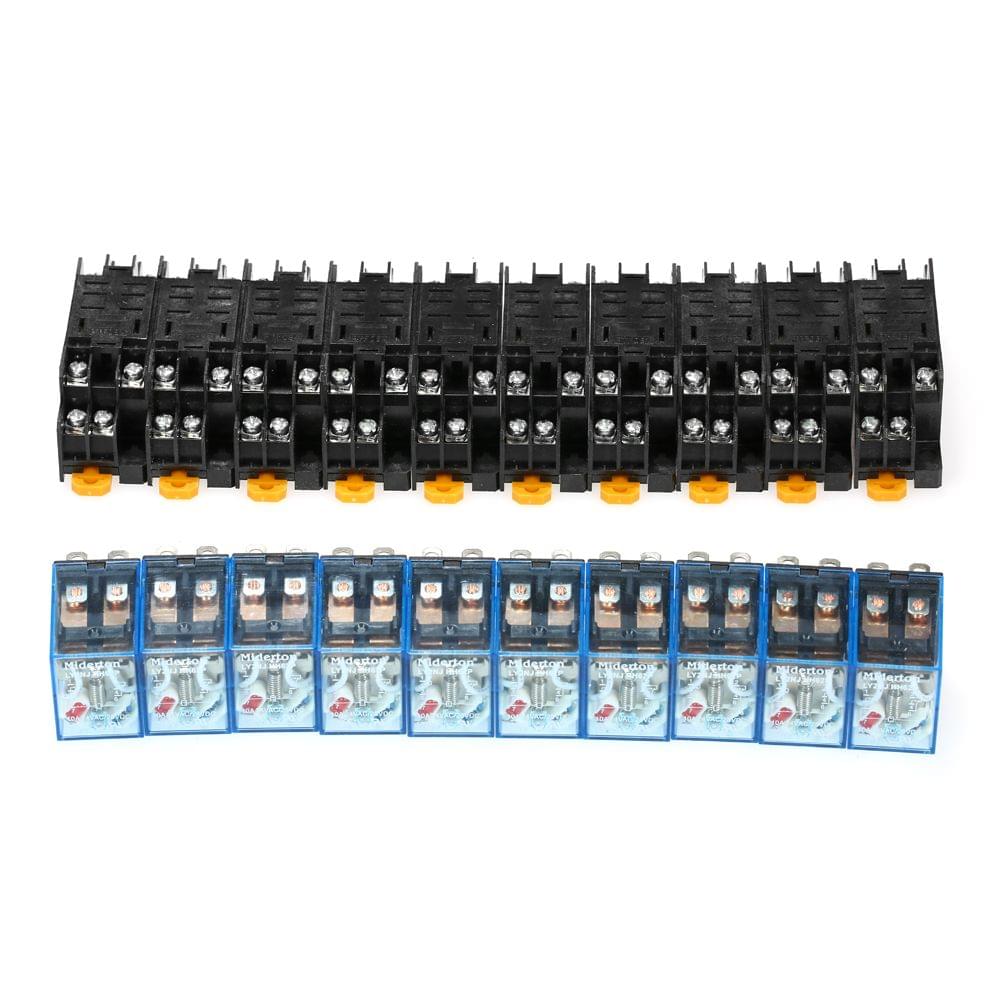 10pcs AC220V Coil Power Relay Set LY2NJ 8-Pin 10A Relay - 10pcs