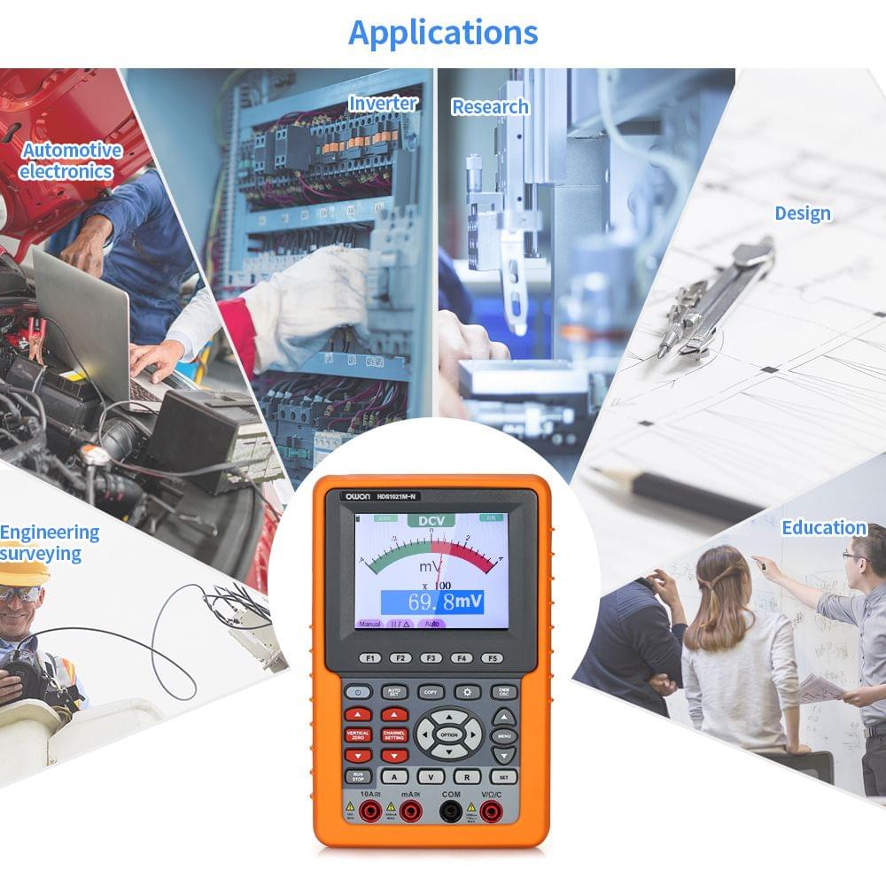Owon HDS1021M-N Single Channel Oscilloscope Handheld - UK Plug