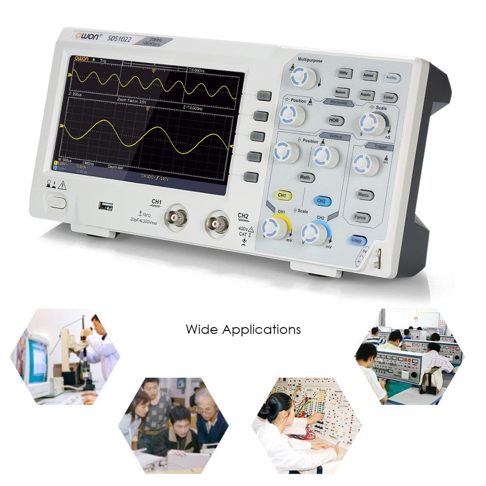 Owon SDS1022 Oscilloscope Oscillometer Digital Storage - UK Plug