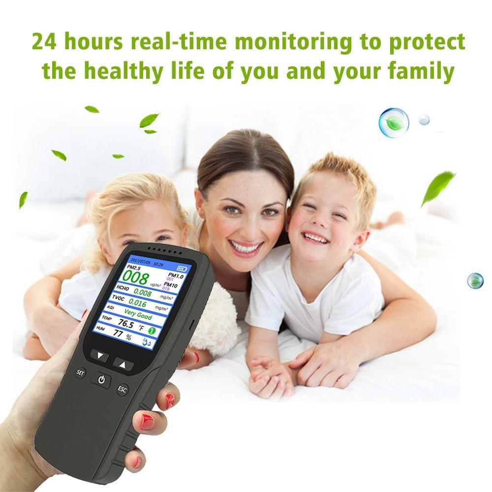 8-in-1 Digital Display High Accuracy PM2.5 PM10 PM1.0 TVOC