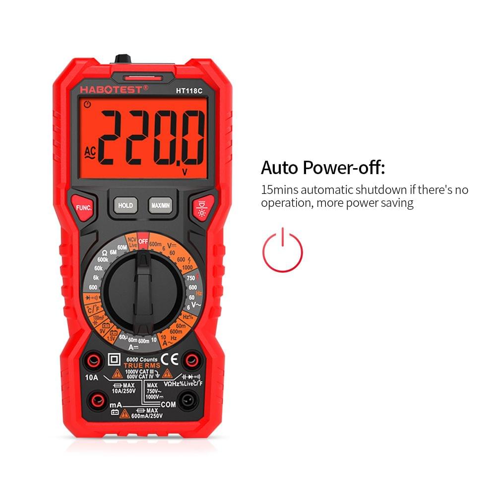 HT118C Digital Multimeter Manual Range Multi-meter