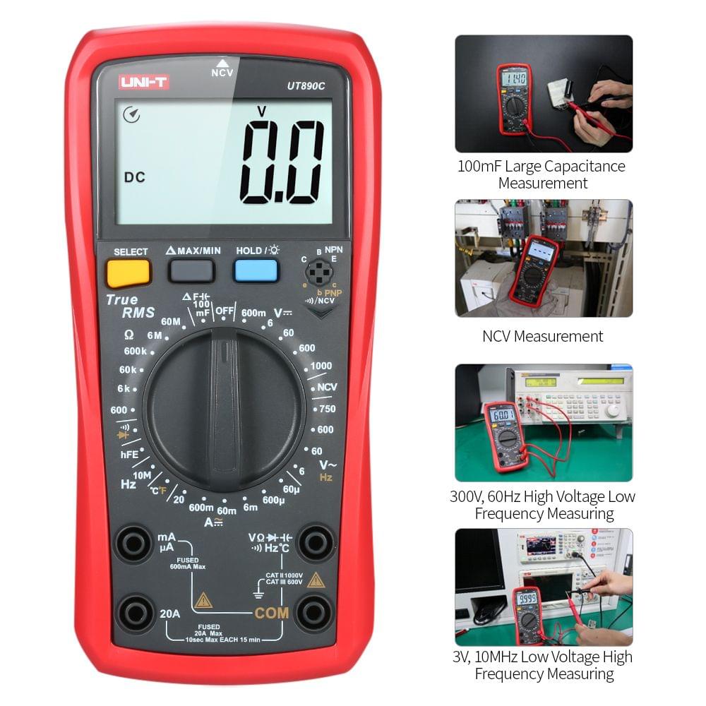UNI-T UT890D+ Digital Multimeter True RMS Handheld Mini